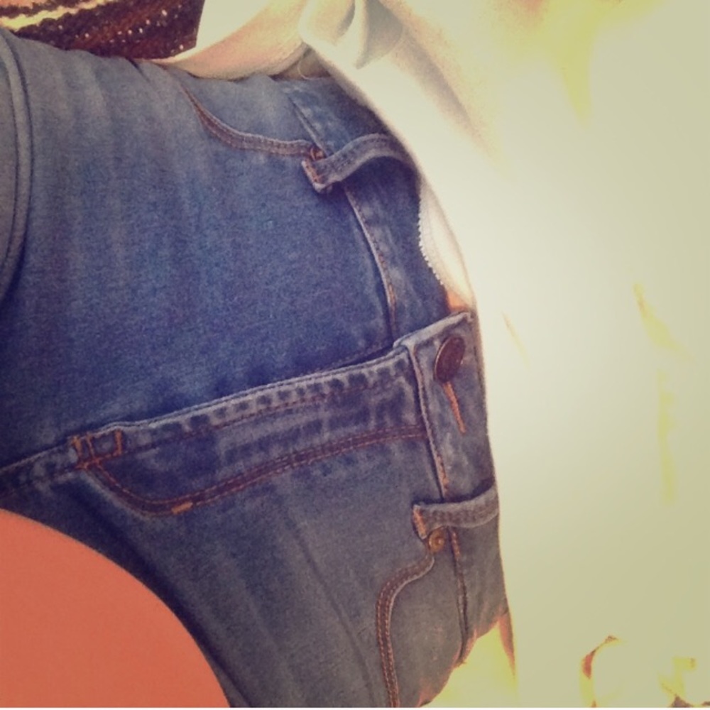 Soft Blue Jean Shorts Mid rise High rise